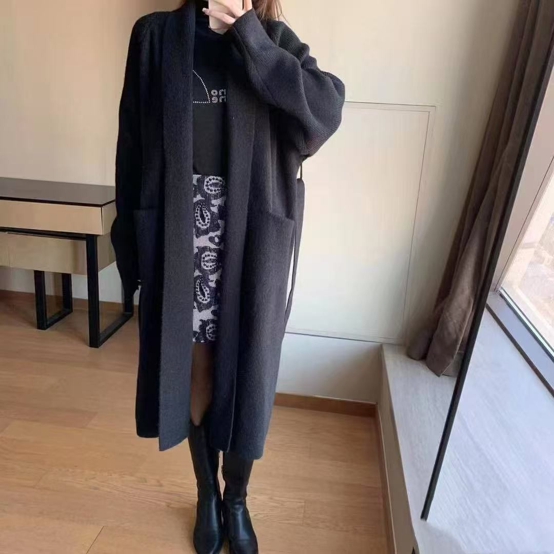 Idle Style Mid-length Sweater Coat