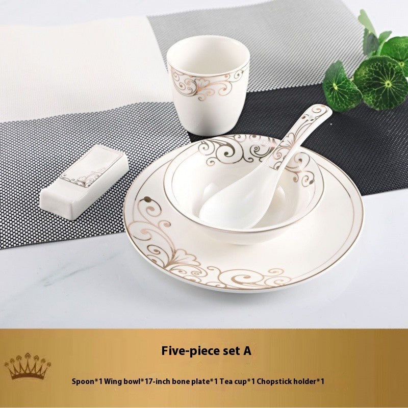 Hotel Table Setting Ceramic Dishes Suit