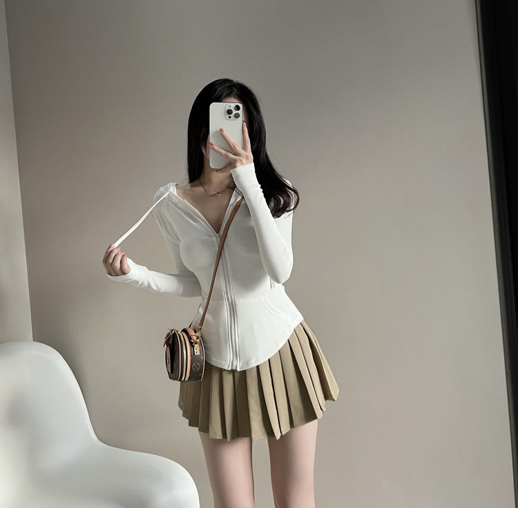 Women's Summer Slim-fit Hood Cardigan Thin Sports Jacket Yoga Clothing Top