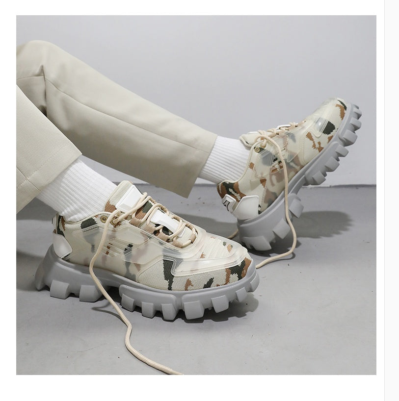 Men's Casual Dad Shoes Thick-soled Camouflage Sport