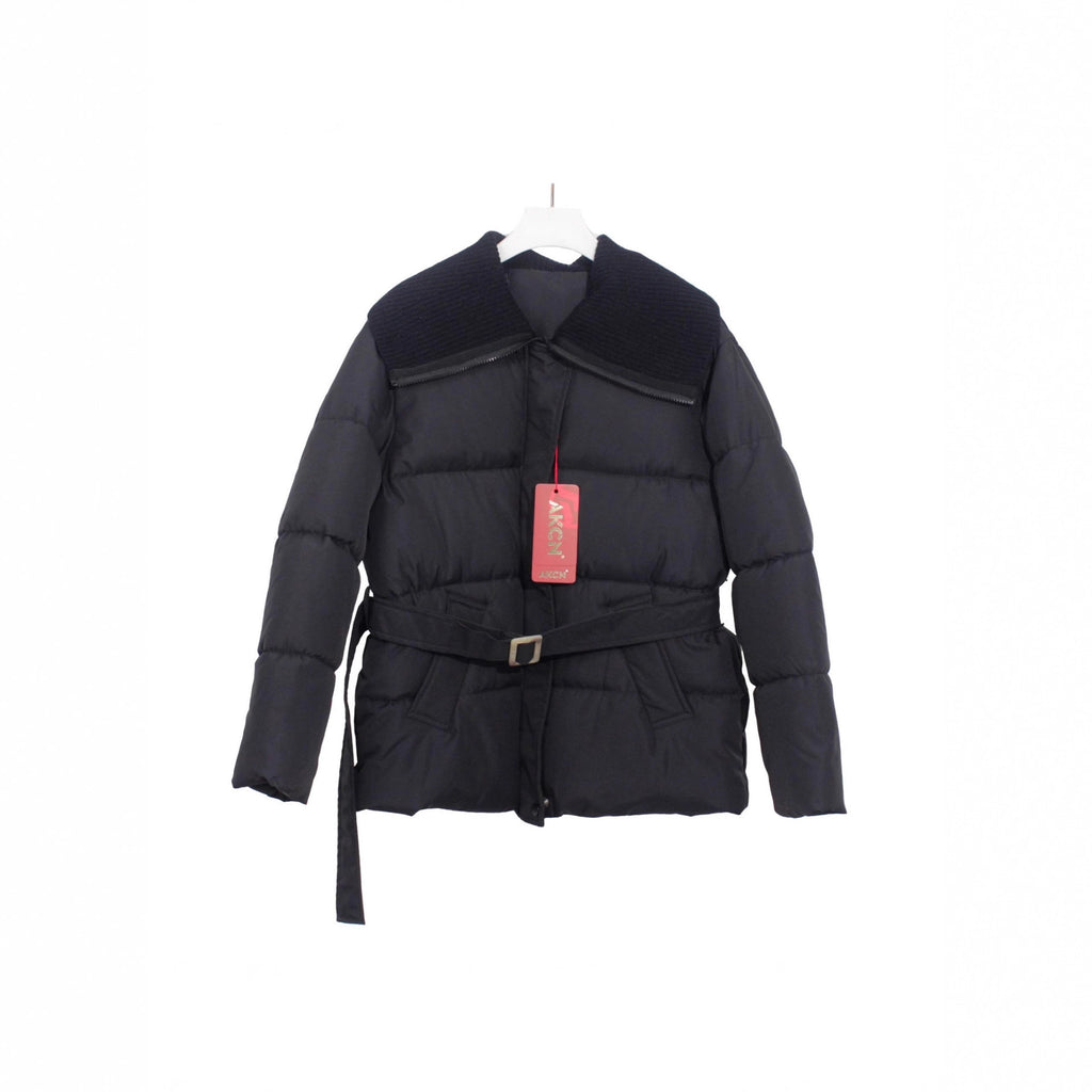 Women's Korean-style Knitted Lapel Down Jacket