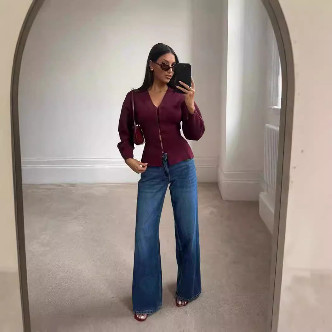 Simple And Thin Knitted Jacket High-grade