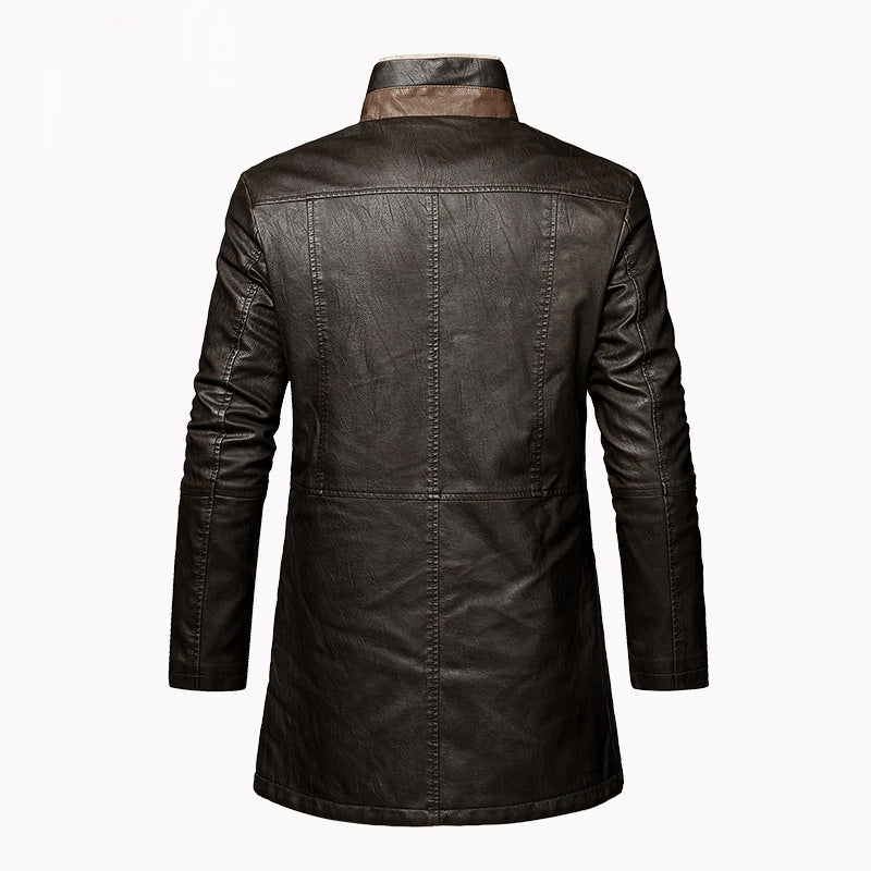 Men's Leather Extended Plus Size Men's PU Leather Coat