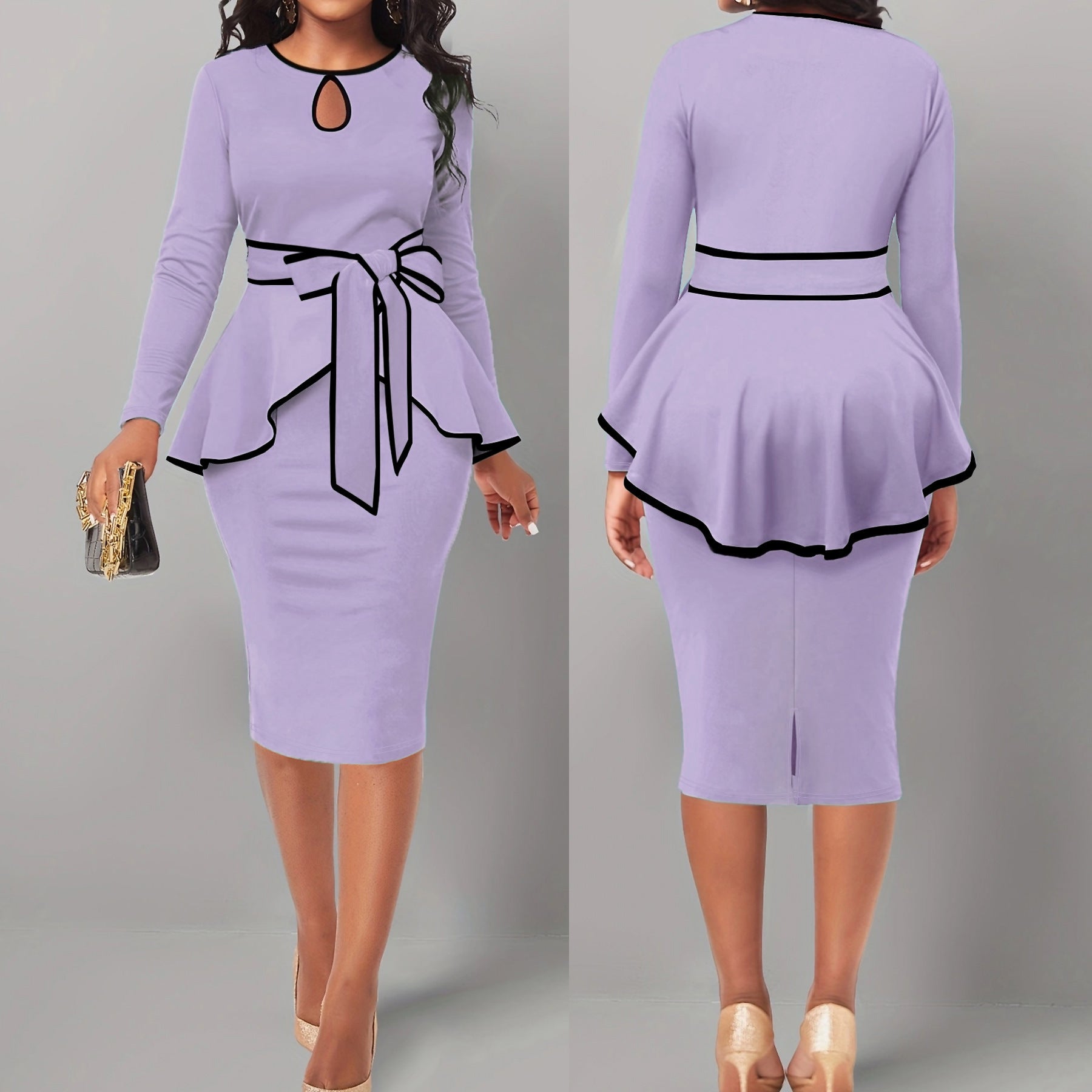 Irregular Suit Skirt Ruffle Top Back Slit Skirt