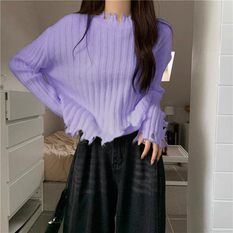 Sweater Women's Outer Design Short Top