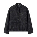 Sequined Long Sleeve Stand Collar Baseball Uniform Jacket Coat