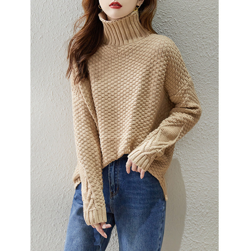Retro Turtleneck Loose Long-sleeved Sweater