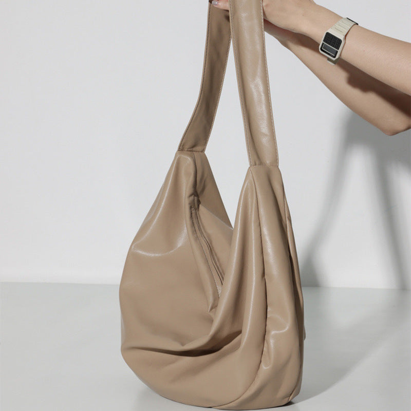 Casual Soft Leather Large Capacity Shoulder Crossbody Tote Bag