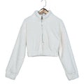 Women's Long Sleeve Soft Warm Stand Collar Zipper Sweater