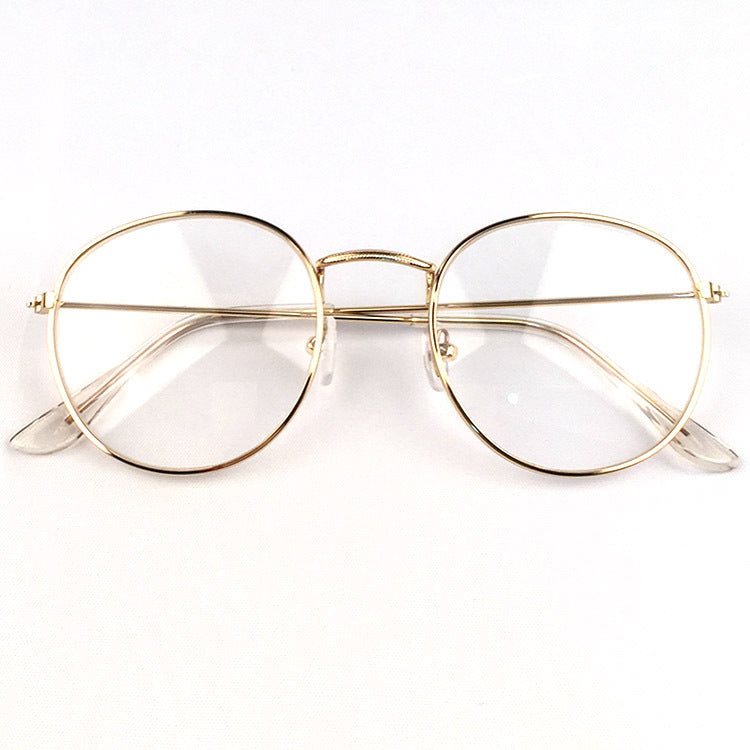 Retro metal print large frame glasses frame