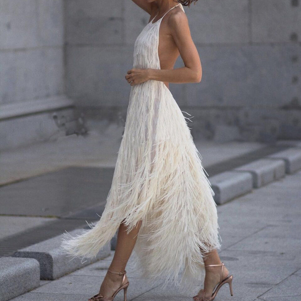 Women's Winter Halter Tassel Skirt