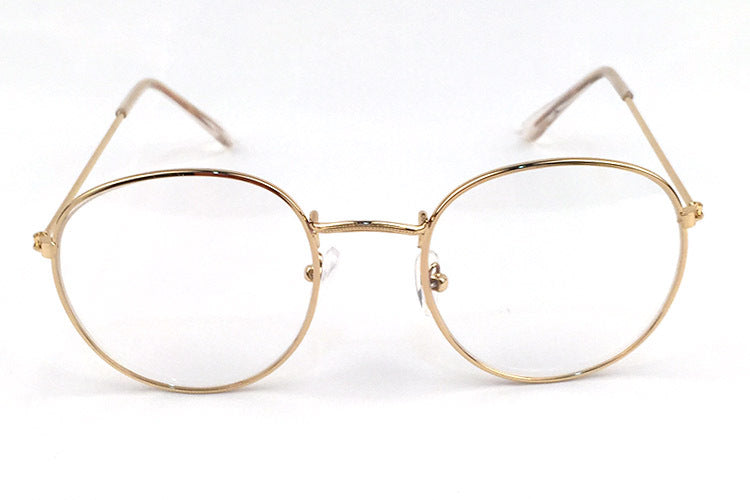 Retro metal print large frame glasses frame