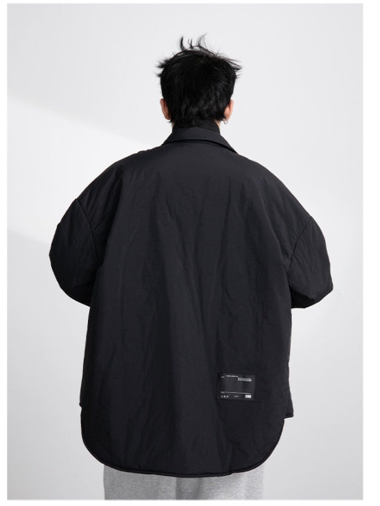 Japanese Casual Quilted Padded Shirt-style Cotton Jacket