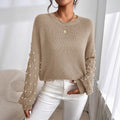 Solid Color Knitted Women's Pullover Loose