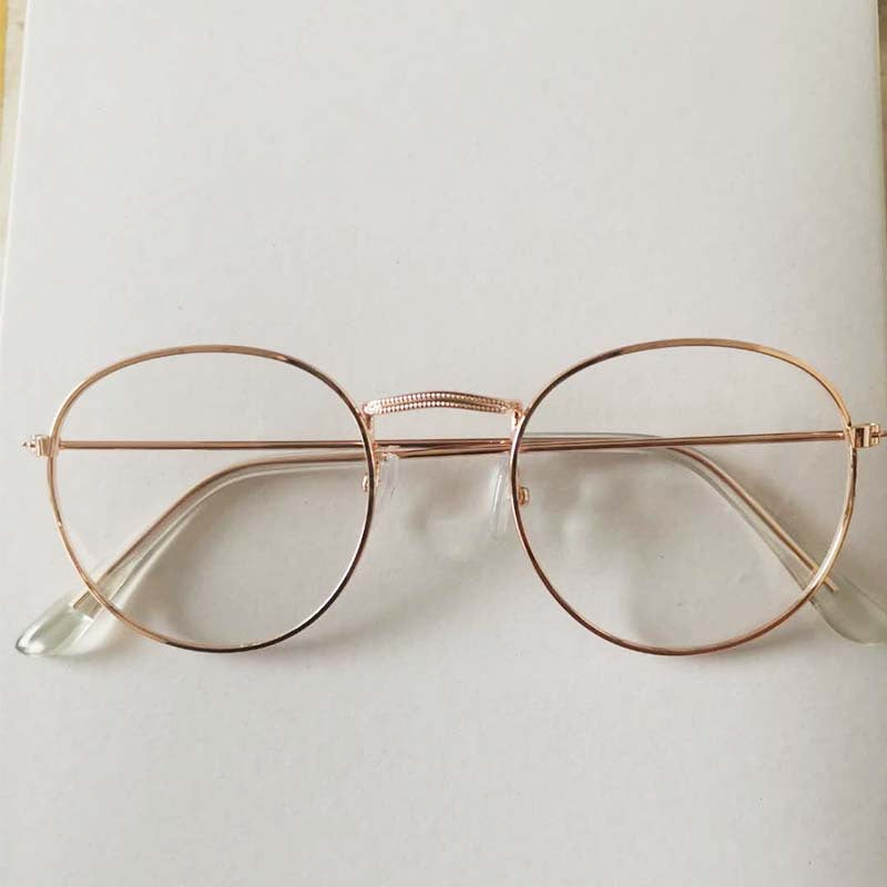 Retro metal print large frame glasses frame