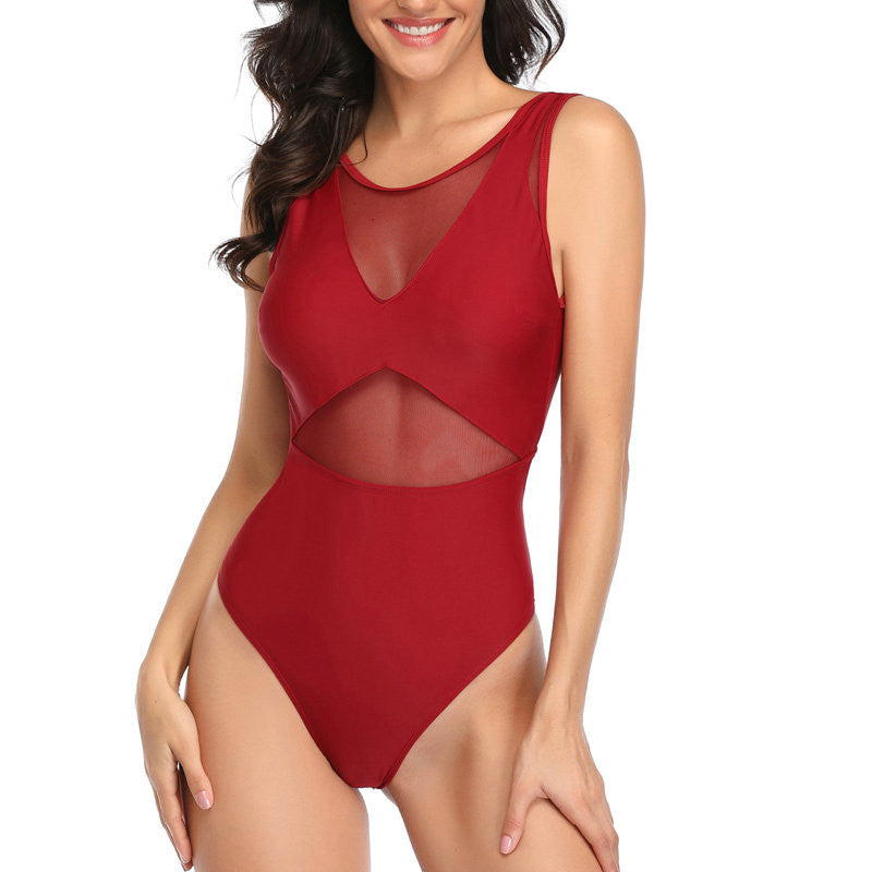 One-piece mesh swimsuit