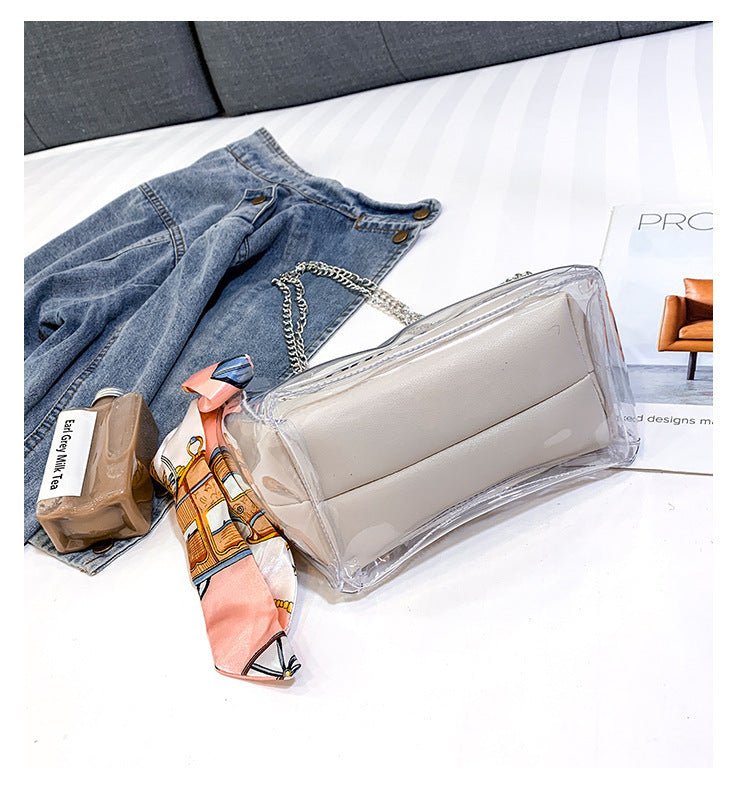 Transparent letter shoulder bag