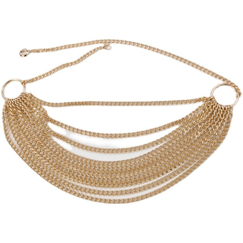 Multi-level Chain Ladies Decorative Chain Metal Gold Waist Chain Belt