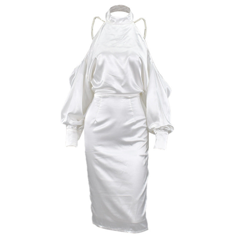 Open-back strapless hip dress