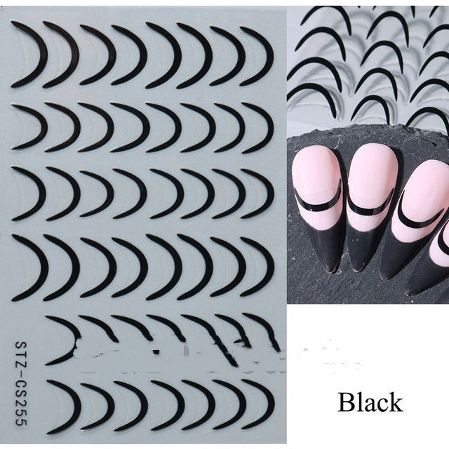 Nail Stickers Ins French Bronzing Lines Metal Scrubs