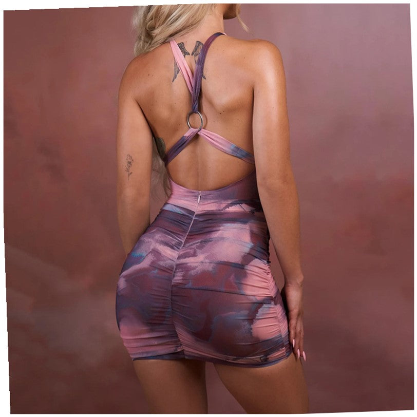 Sexy Jumpsuit Skirt With Neck Tight And Backless