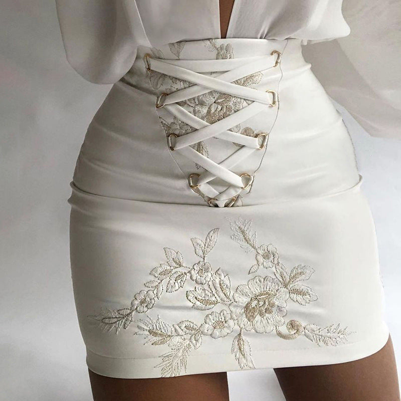 Fashion Bandage High Waist Buttock Skirt