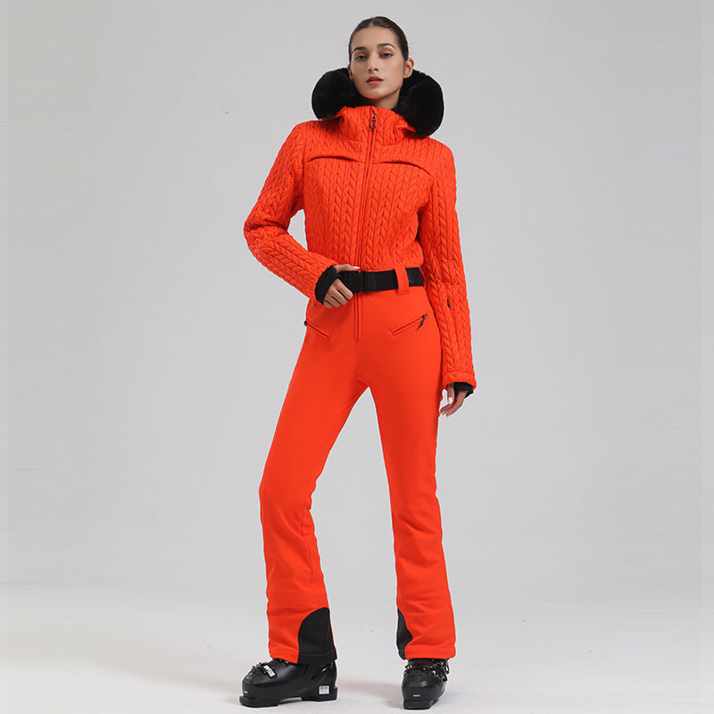 Women's New Professional Double-board Waterproof Ski Suit