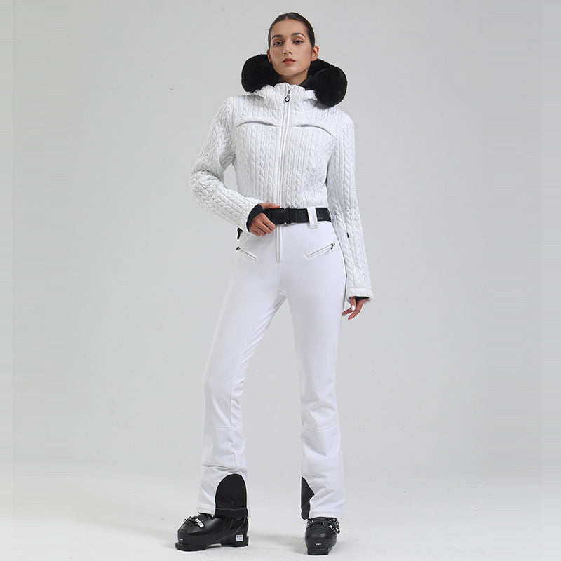 Women's New Professional Double-board Waterproof Ski Suit