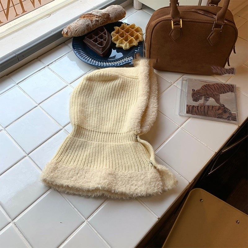 Warm Trendy Cool Knitted Hat Fashion Scarf Warm Pullover Cap