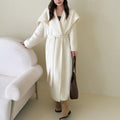 Korean Style Idle Style Lapel Sweater Coat For Women