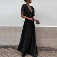 Fungus bohemian dress deep V long high waist dress skirt