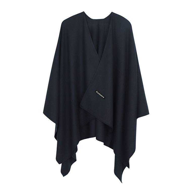 Cashmere cloak shawl slit shawl