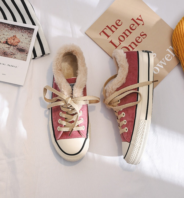Sports shoes plus velvet warm cotton shoes platform shoes