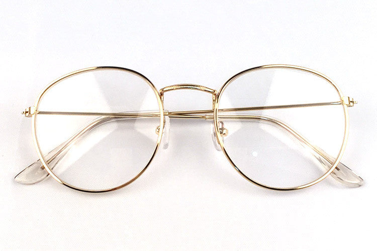 Retro metal print large frame glasses frame