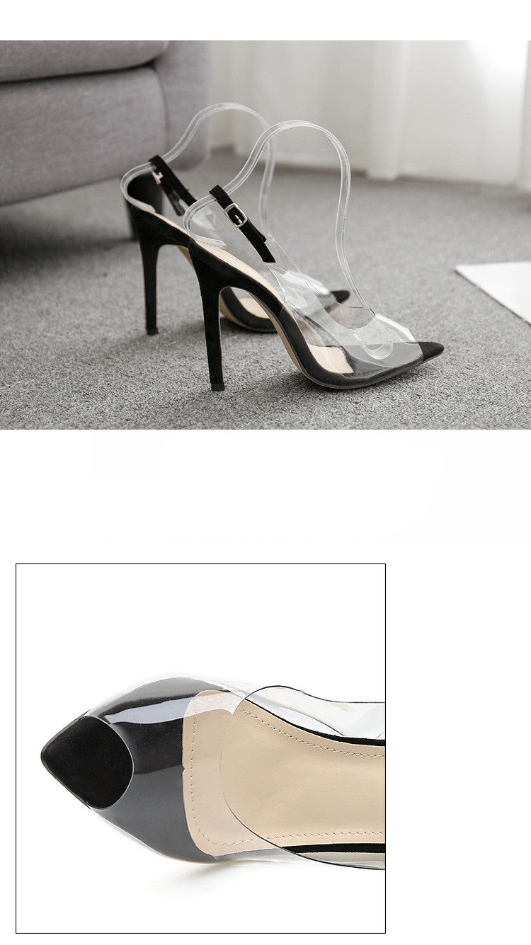 Transparent Film Sexy Fish Mouth Women's Sandals