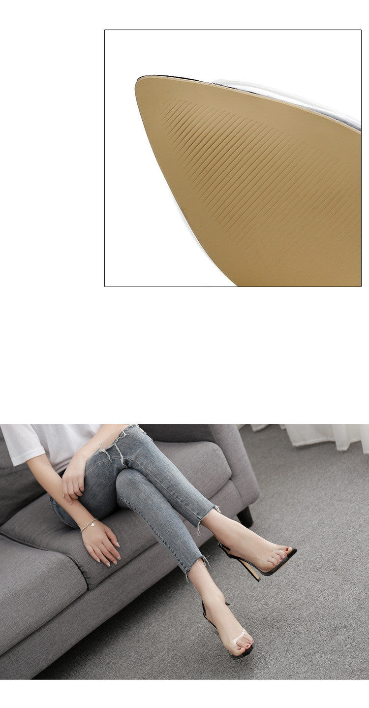 Transparent Film Sexy Fish Mouth Women's Sandals