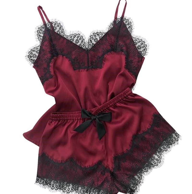 Pajamas Underwear Sexy V-Neck Pajamas Set Home Service