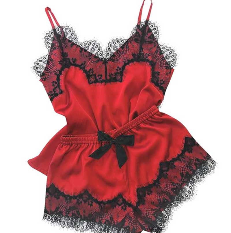 Pajamas Underwear Sexy V-Neck Pajamas Set Home Service