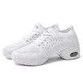 Summer Dance Shoes Ladies White Mesh Elastic Flying Knit Dancing Shoes