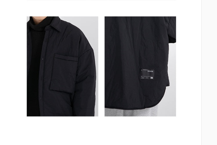 Japanese Casual Quilted Padded Shirt-style Cotton Jacket