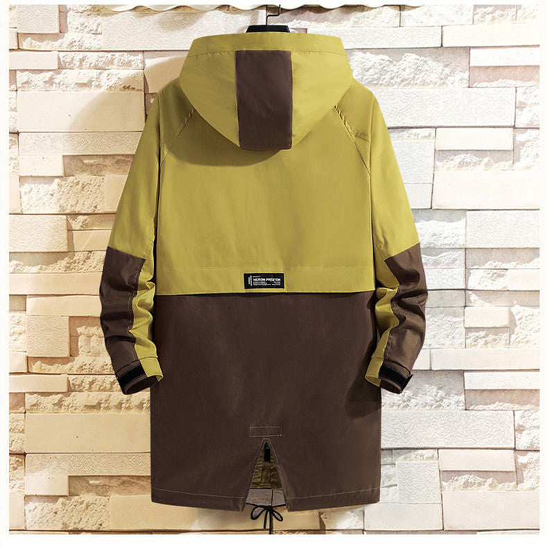 Men's Thin Loose Windbreaker Couple Mid Length Coat