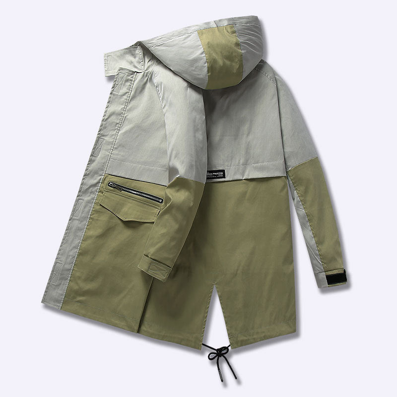 Men's Thin Loose Windbreaker Couple Mid Length Coat