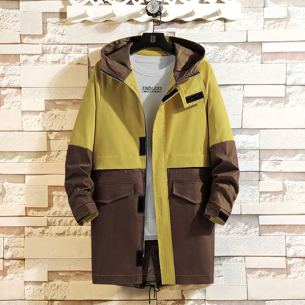 Men's Thin Loose Windbreaker Couple Mid Length Coat
