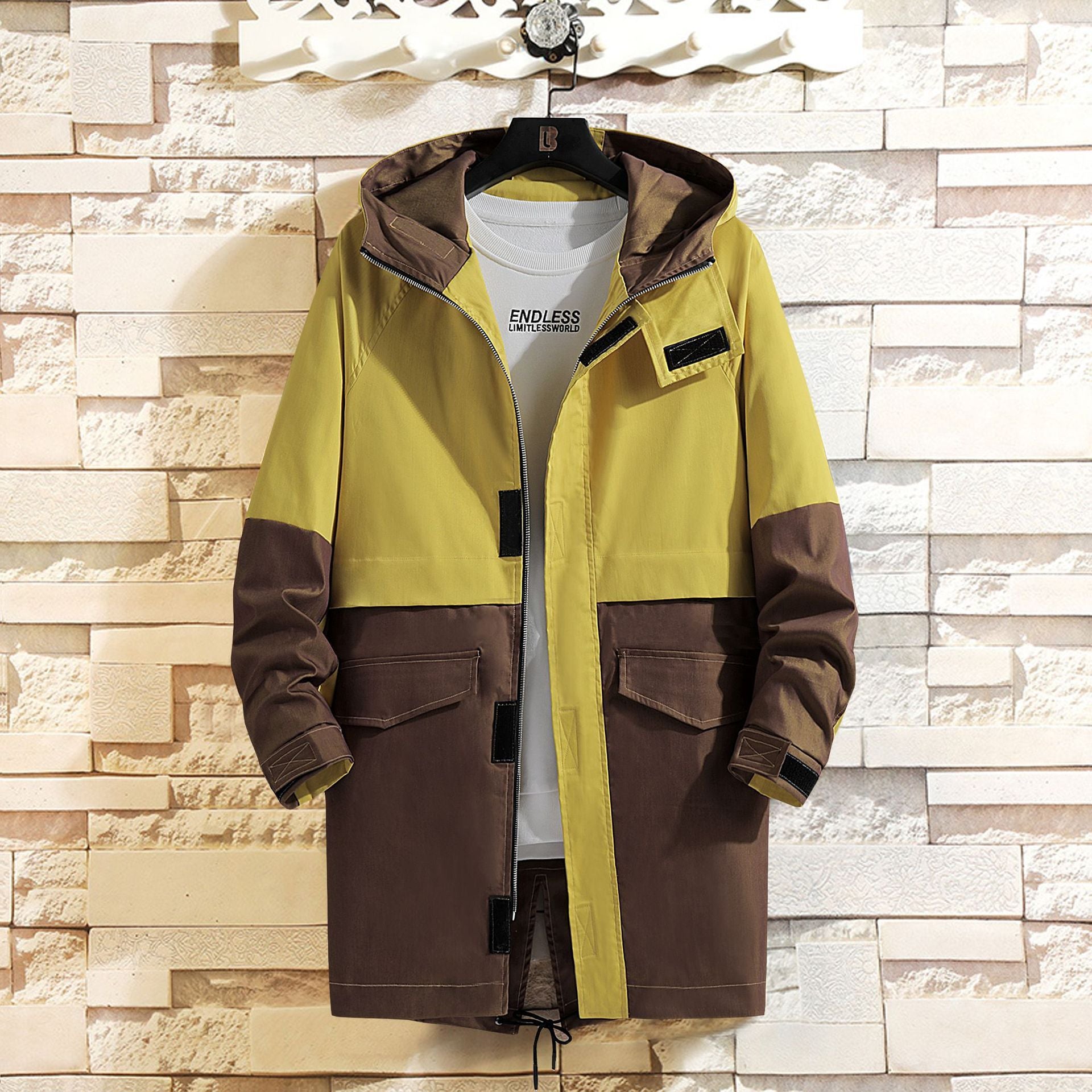 Men's Thin Loose Windbreaker Couple Mid Length Coat