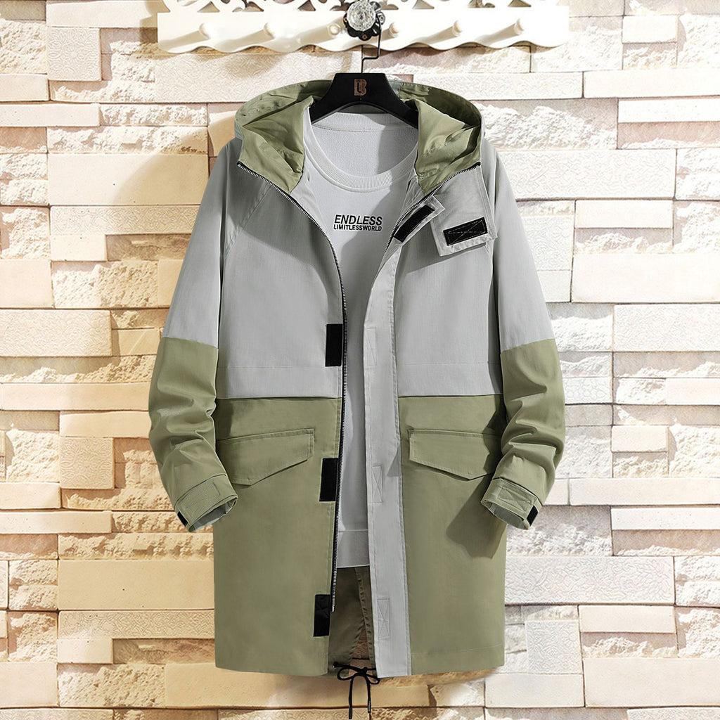 Men's Thin Loose Windbreaker Couple Mid Length Coat