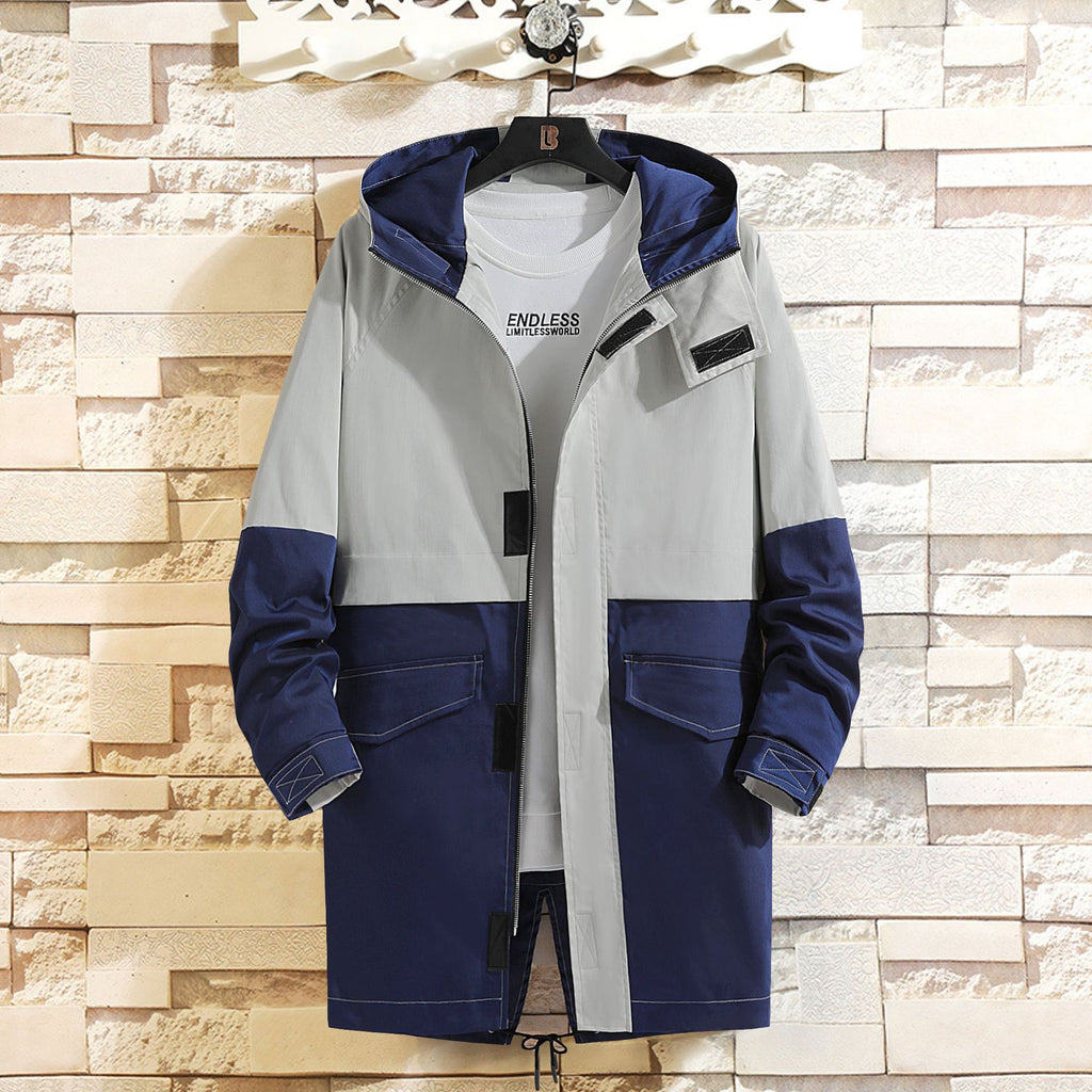 Men's Thin Loose Windbreaker Couple Mid Length Coat
