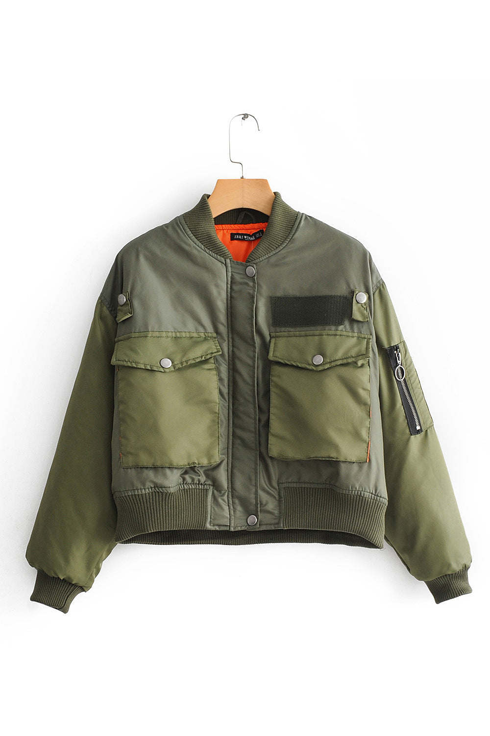 Army Green Jacket Style Cotton Padded Jacket Short Pilot Padded Jacket