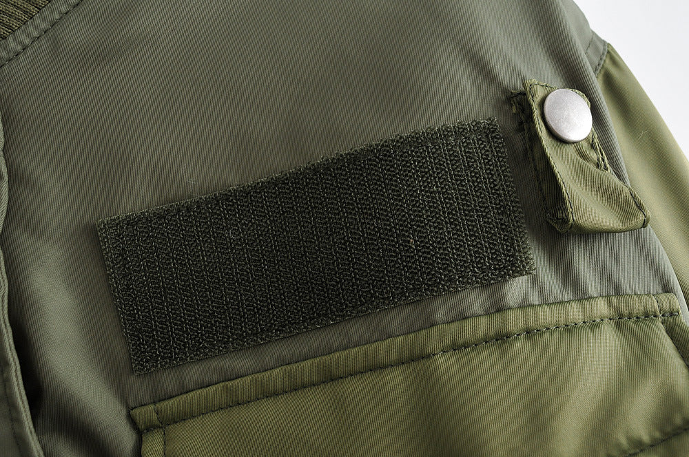 Army Green Jacket Style Cotton Padded Jacket Short Pilot Padded Jacket