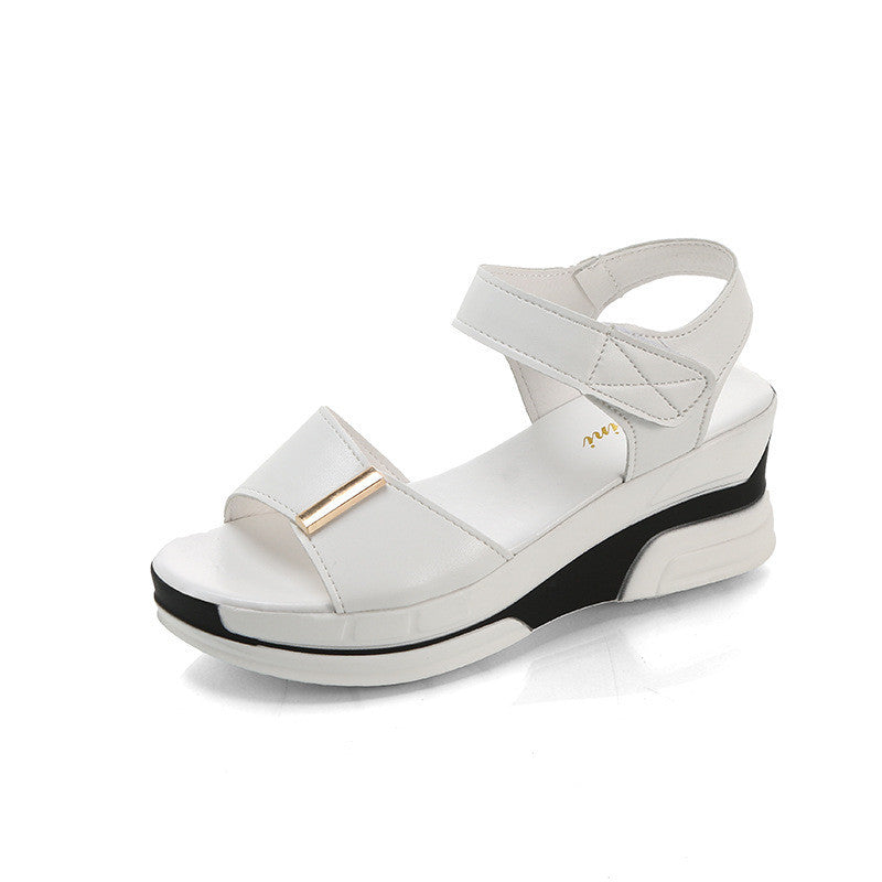 Fish Mouth Sandals Women's Platform High-heeled Wedge Velcro