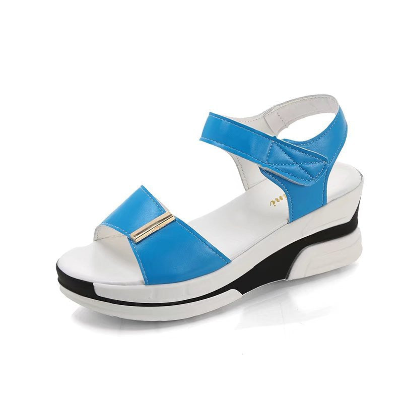 Fish Mouth Sandals Women's Platform High-heeled Wedge Velcro